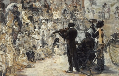 The minstrels, by Jean-François Raffaelli