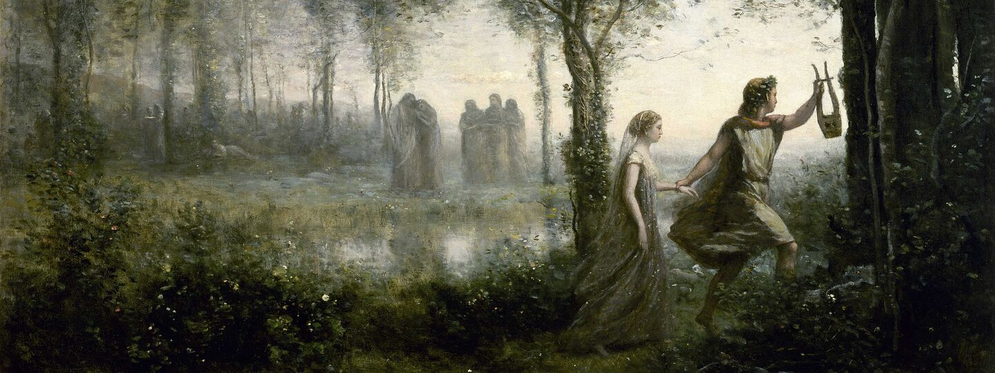 Orpheus Leading Eurydice from the Underworld, by Jean-Baptiste-Camille Corot