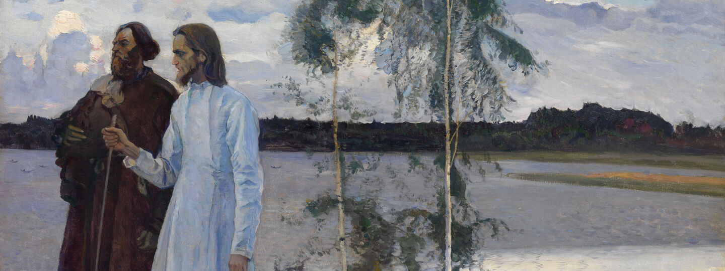 Wayfarers. Beyond the Volga, by Mikhail Nesterov