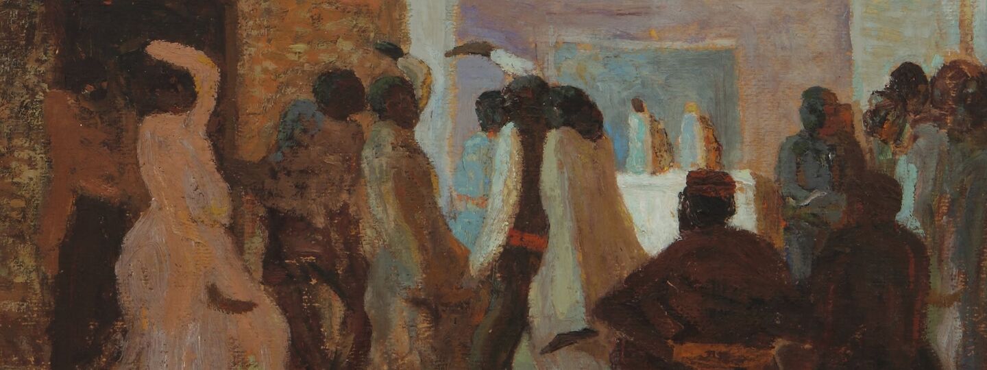 Candombe or Candombe under the moon, by Pedro Figari