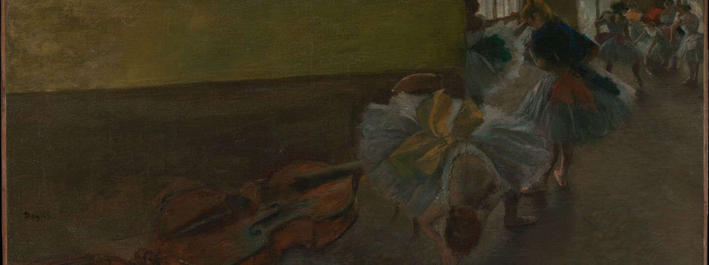 Dancers in the Rehearsal Room with a Double Bass, by Edgar Degas