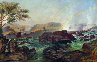The rapids of the Victoria Falls, Zambezi River, by Thomas Baines