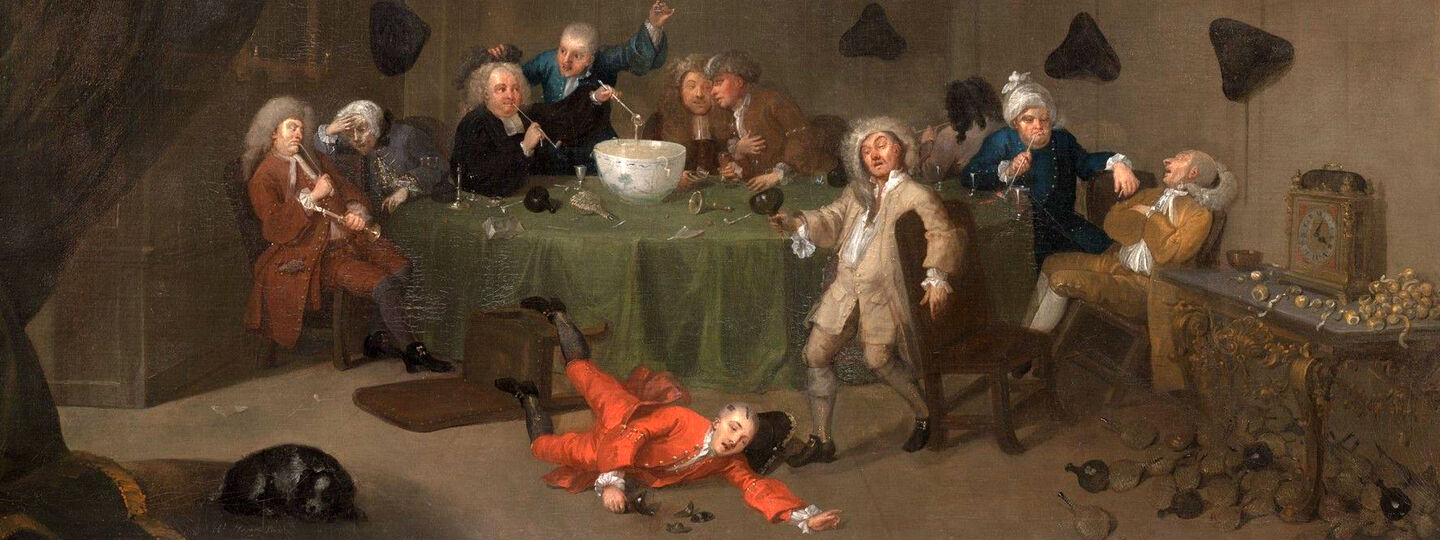 A Midnight Modern Conversation, by William Hogarth