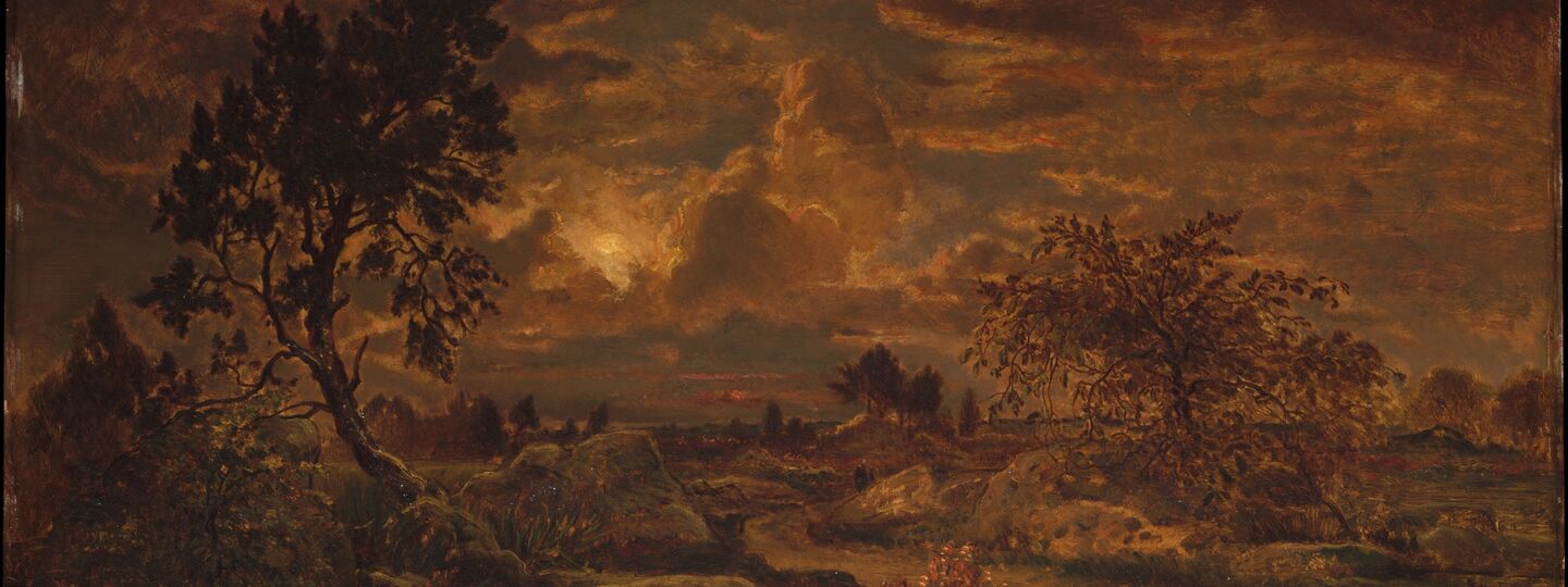 Sunset near Arbonne, by Theodore Rousseau