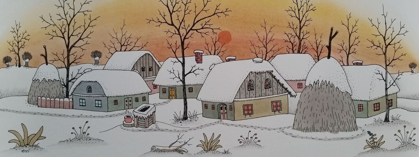 Village in winter, by Josip Generalić