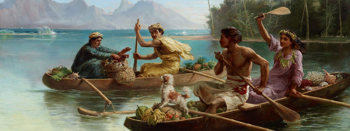 Race market Tahiti, by Nicholas Chevalier