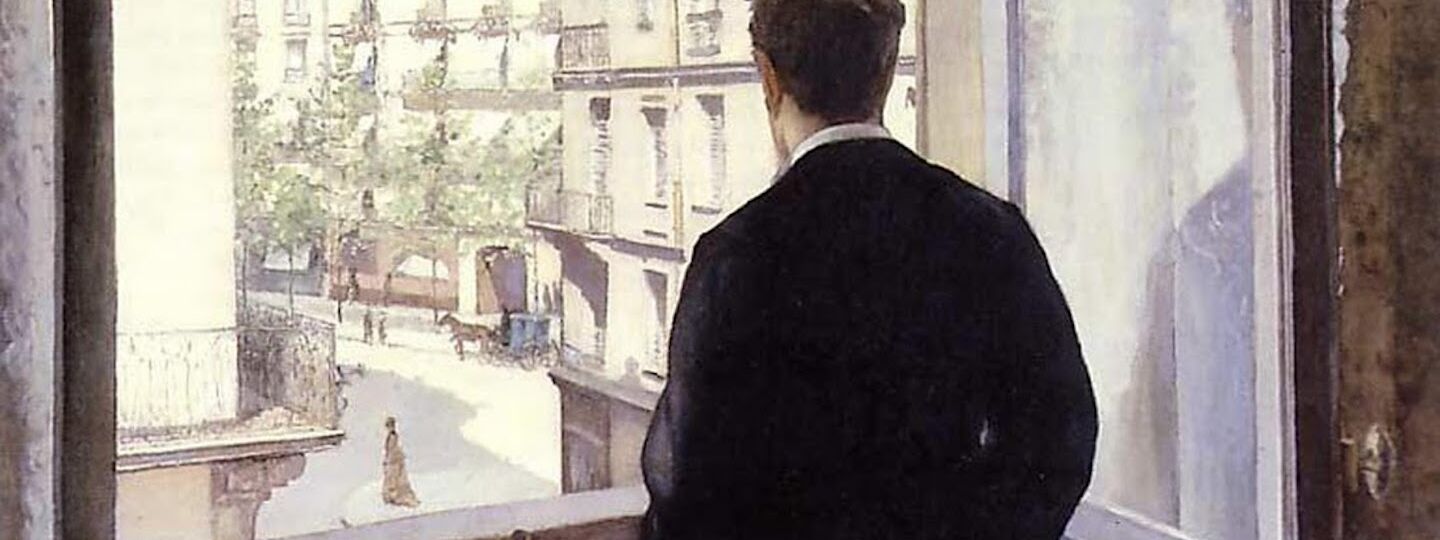 Young man at his window, by Gustave Caillebotte