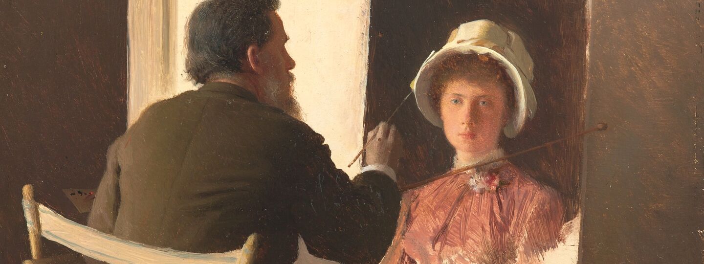 Kramskoy Painting a Portrait of his Daughter, by Ivan Kramskoi