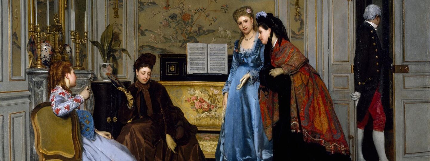 Elegant Figures in a Salon , by Alfred Stevens