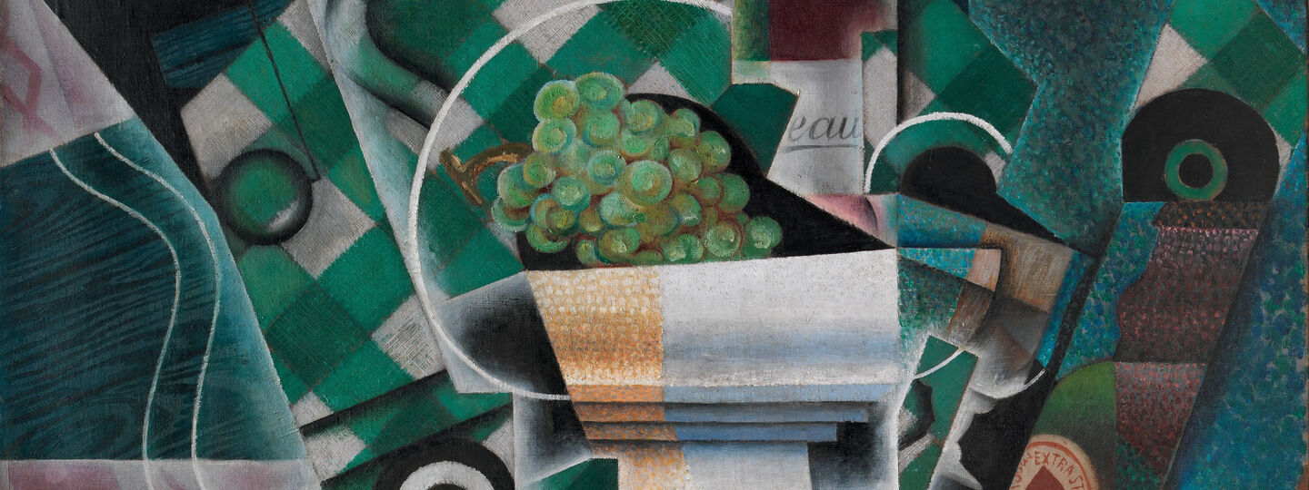 Still life with checkered tablecloth, by Juan Gris