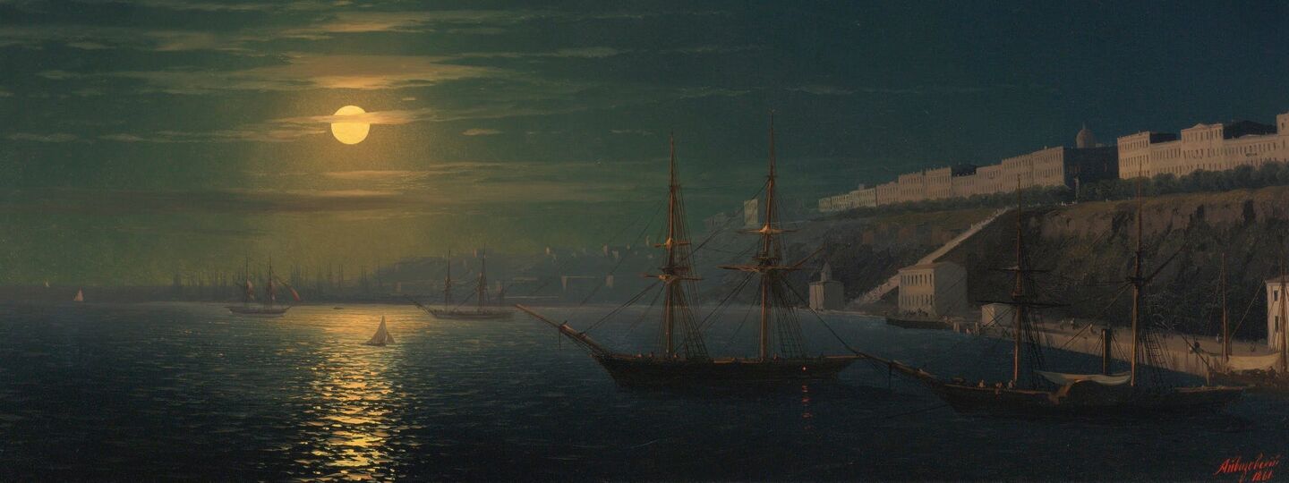 View of Odessa on a Moonlit Night, by Ivan Aivazovsky