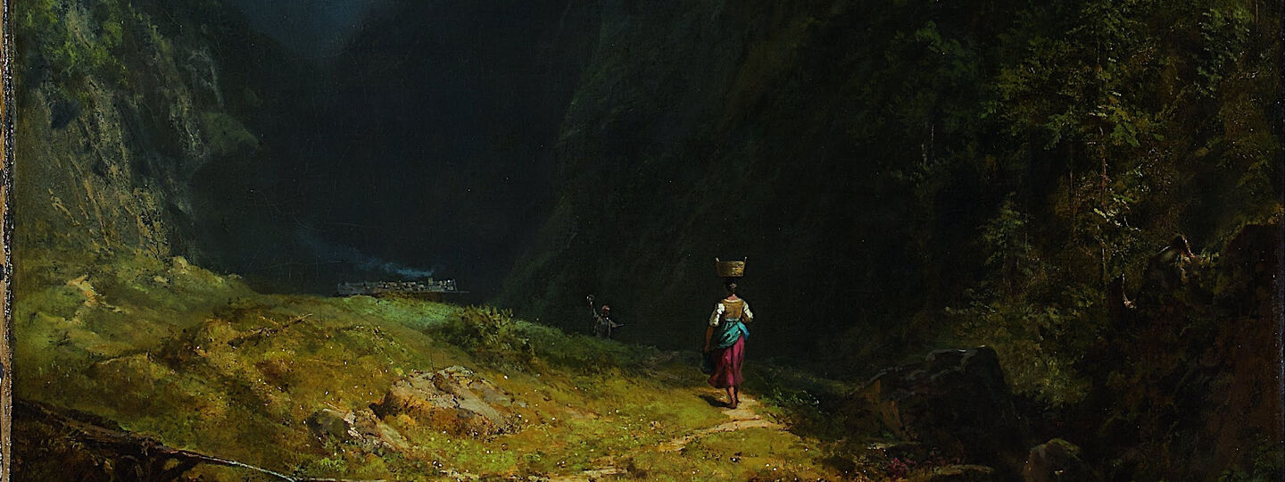 In the Alpine High Valley (Landscape with Mt. Wendelstein), by Carl Spitzweg