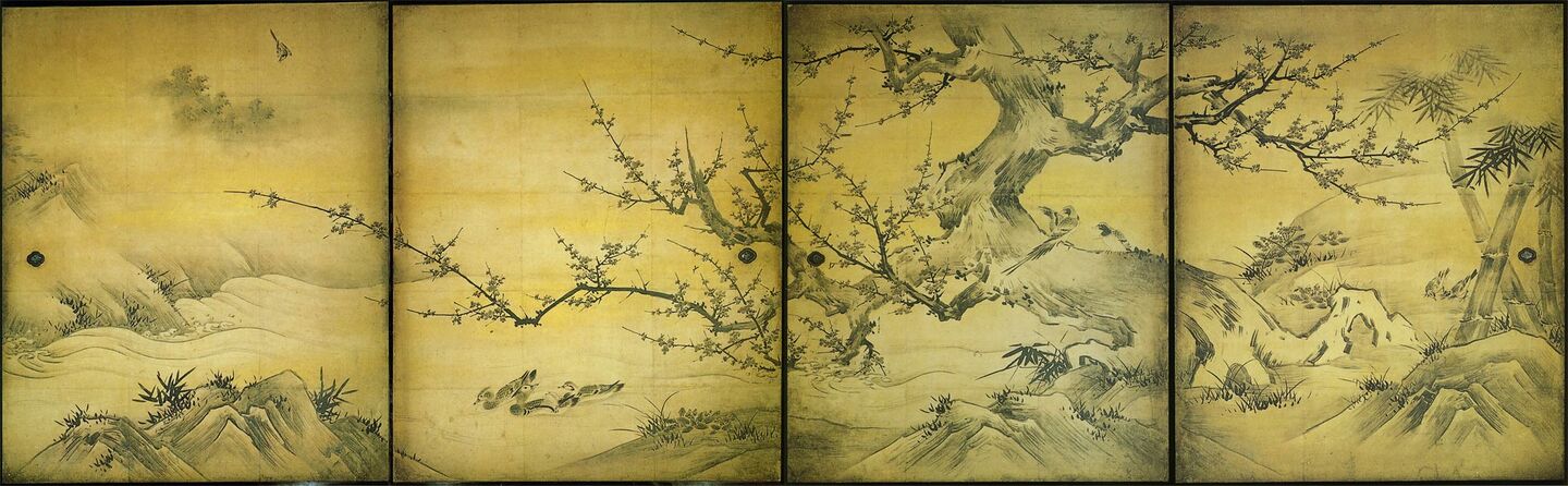 Flowers and birds of the four seasons, by Kanō Eitoku