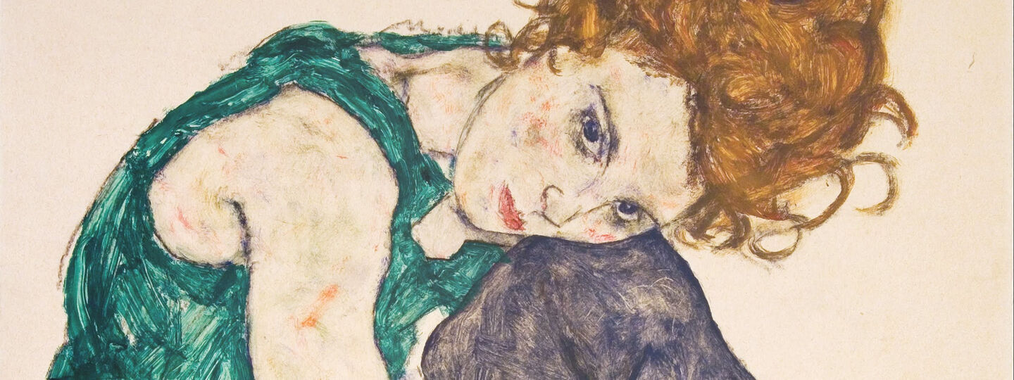 Seated Woman with Legs Drawn Up (Adele Herms), by Egon Schiele