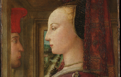 Portrait of a Woman with a Man at a Casement, by Fra Filippo Lippi