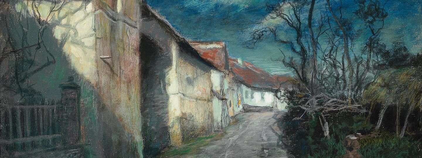 A street in moonlight, by Frits Thaulow