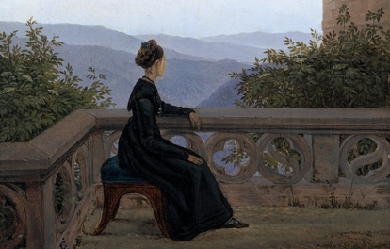 Woman on the Balcony, by Carl Gustav Carus