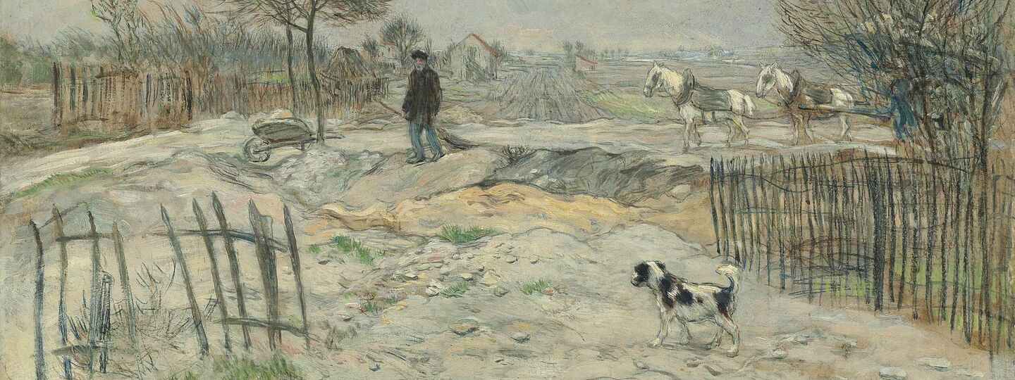 In Winter - the roadmender, by Jean-François Raffaëlli