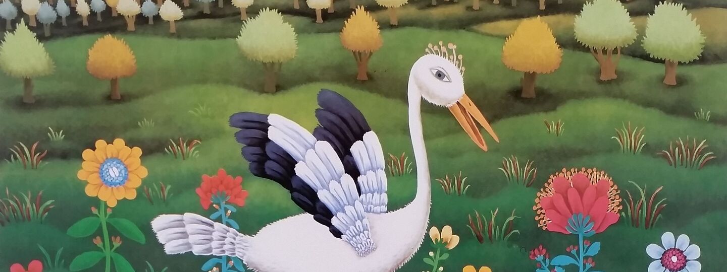 Stork at plaine, by Josip Generalić
