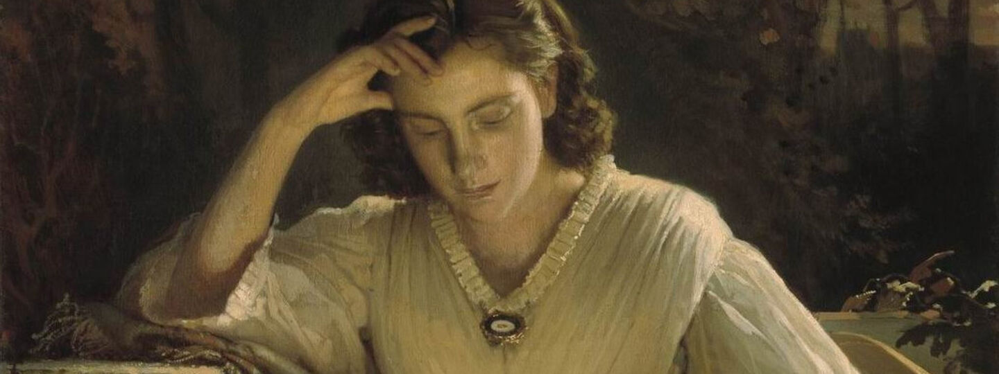 Woman Reading. Portrait of Sofia Kramskaya, by Ivan Kramskoi