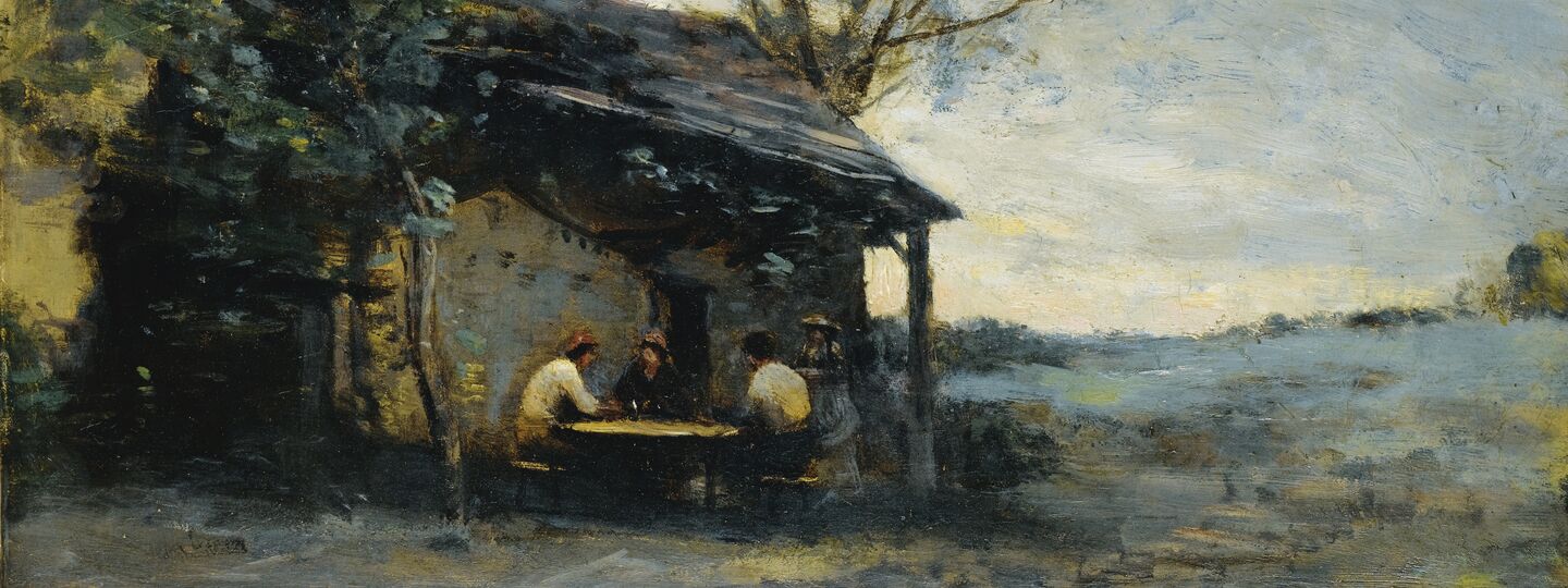 A café in Vaugirard, by Jean-Baptiste-Camille Corot