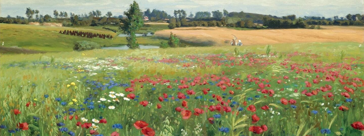 A field of cornflowers, poppies and daisies, by H. A. Brendekilde