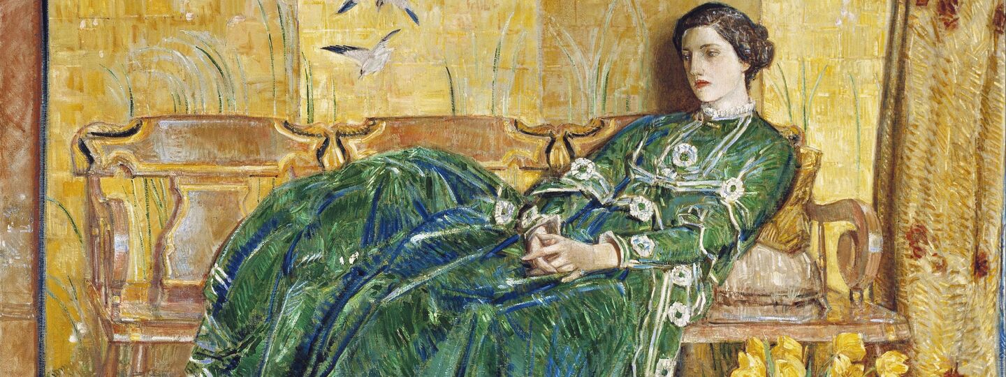 April : (The Green Gown), by Childe Hassam