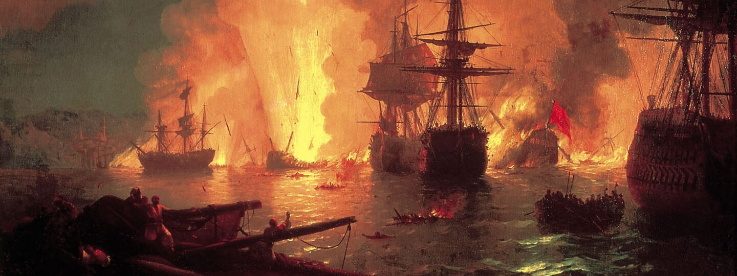 Battle of Çesme at Night, by Ivan Aivazovsky