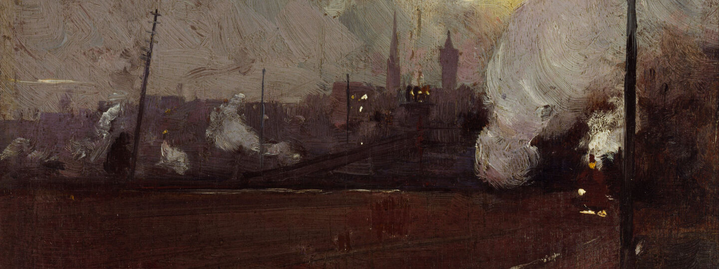 Evening train to Hawthorn, by Tom Roberts